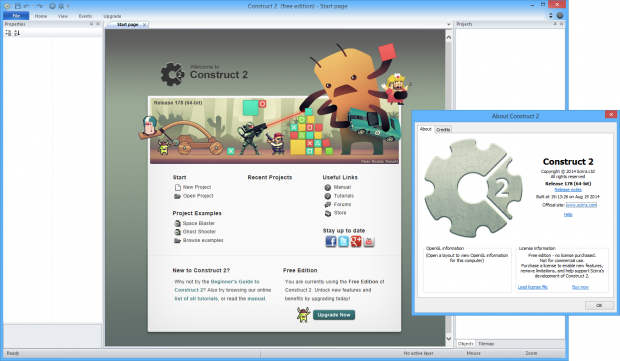 Скачать бесплатно Construct 2 Free Edition для компьютера под Windows