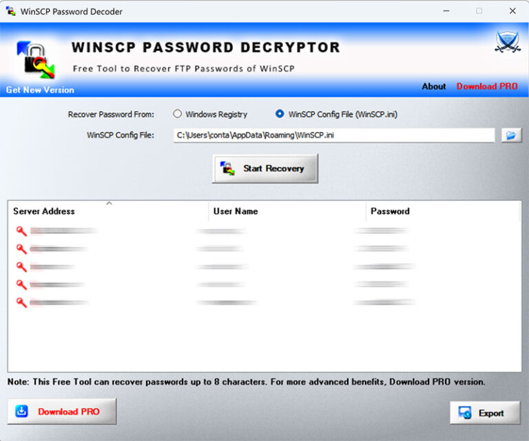 Скачать бесплатно WinSCP Password Decoder для компьютера под Windows